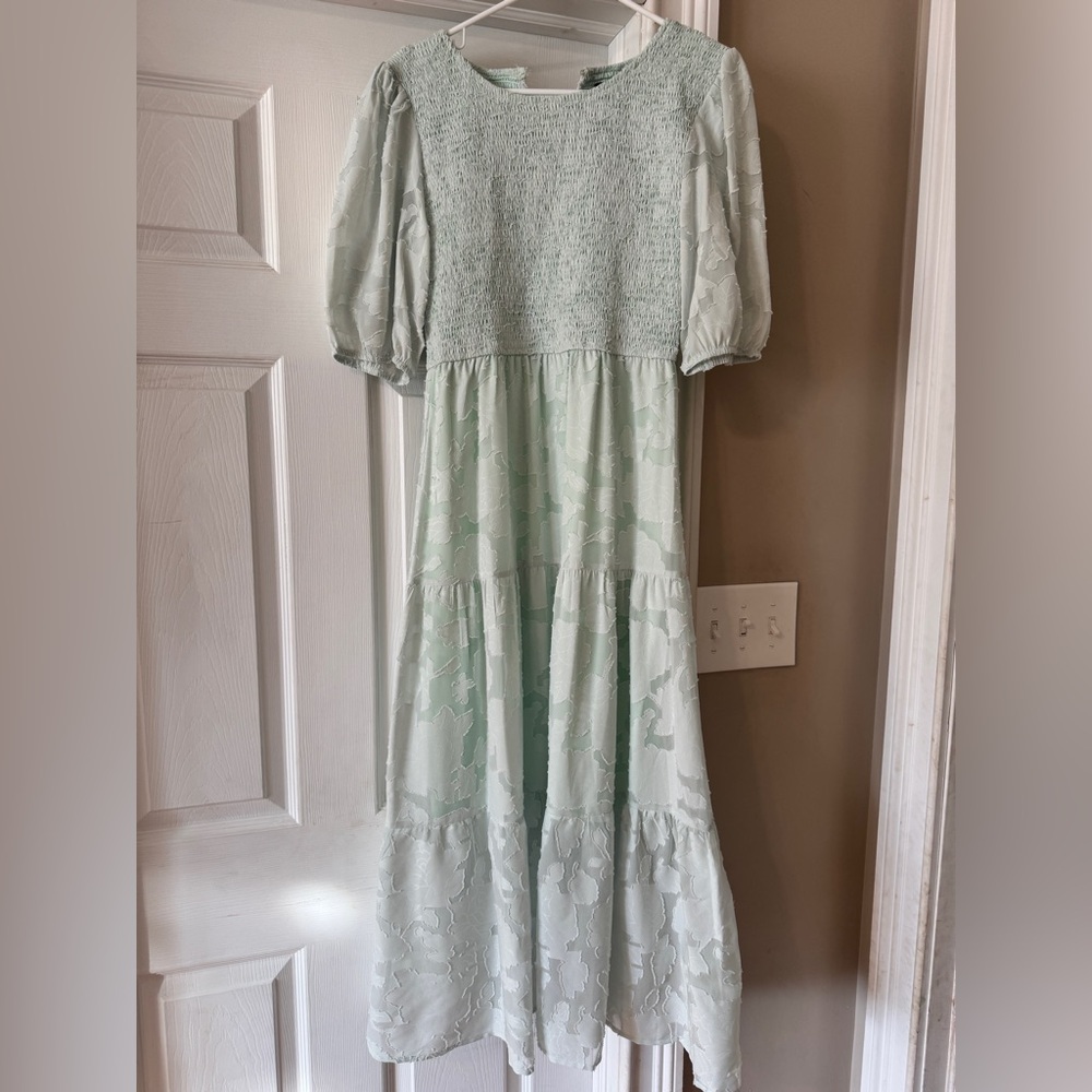 Light blue Puff Sleeve Dress